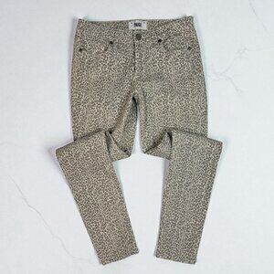 Paige Verdugo Ultra Skinny Jeans Size 28 Waist Cream Gray Leopard Animal Print
